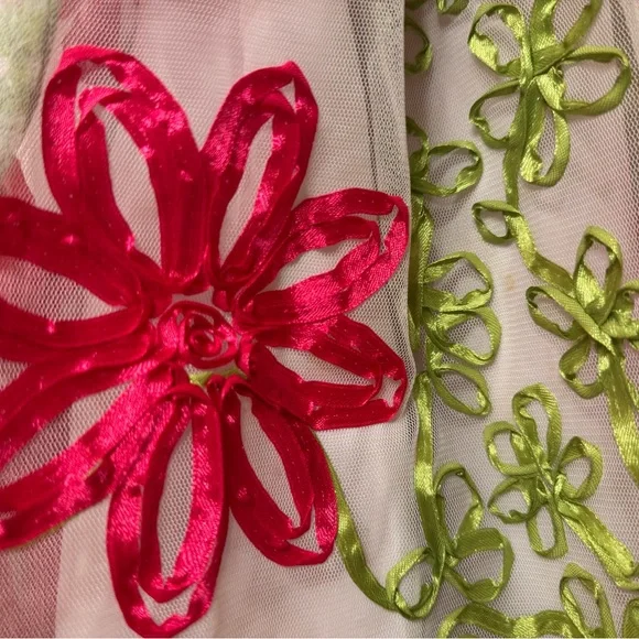 Rare Editions Vibrant Pink And Green Floral Dress Size 6 - Picture 8 of 15